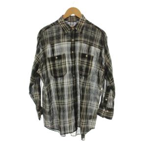 25SS シャツ グレー 長袖 コットンボイルチェック/LP