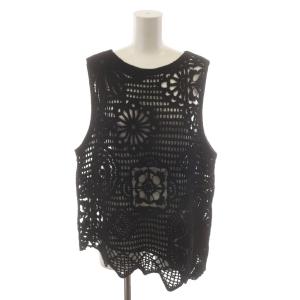 25SS コットン刺繍ブラウス ノースリーブ 黒 ブラック 25051220787020 /RR