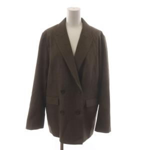 25AW ダブルフロントチェックジャケット ブレザー 上着 38 茶 ブラウン 25010462702030