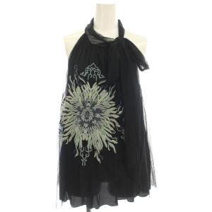 メッシュシアー ノースリーブ ブラウス 1 ブラック 015-211724