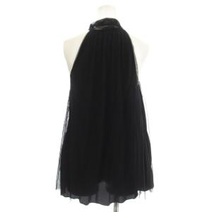 VIVIENNE TAM メッシュシアー ノースリーブ ブラウス 1 ブラック 015-211724