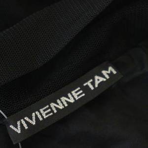 VIVIENNE TAM メッシュシアー ノースリーブ ブラウス 1 ブラック 015-211724