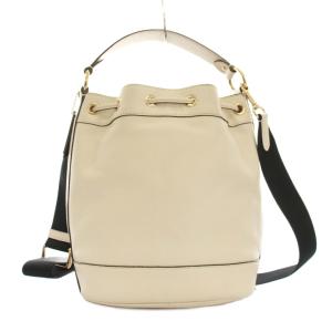 COACH ハンドバッグ ショルダーバッグ 2WAY レザー アイボリー 巾着型 ロゴ C4100 /YM