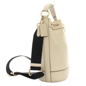 COACH ハンドバッグ ショルダーバッグ 2WAY レザー アイボリー 巾着型 ロゴ C4100 /YM