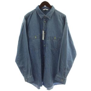 DENIM WORK SHIRT デニムワークシャツ 2 青 長袖 無地 A32311-1 /GG