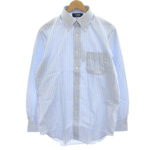タグ付き THOMAS MASON ワイシャツ ドレスシャツ ボタンダウンシャツ 長袖 ストライプ 41-85