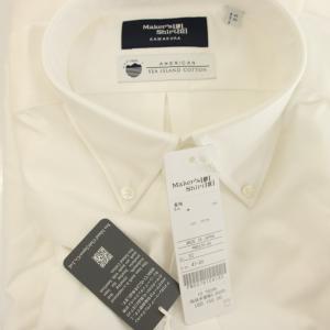 MAKER'S SHIRT 鎌倉 タグ付き ワイシャツ ドレスシャツ ボタンダウンシャツ 長袖 41-85 白 ホワイト PMOS76-06