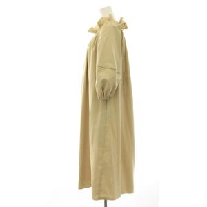 ADORE 24AW フルダルストレッチワンピース 七分袖 ミモレ ロング フリル 38 ベージュ 531-4240807