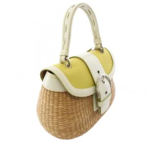 COACH かごバッグ ハンドバッグ ベージュ 黄色 イエロー /TK