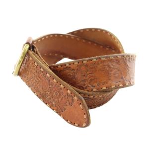 LAUREN RALPH LAUREN ベルト レザー 総柄 S 茶 ブラウン 910155-250 /KU