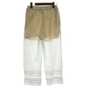 NE QUITTEZ PAS! Cotton Dobby Lace & Pintuck Pants パンツ S 白 長ズボン レース 010641GD4