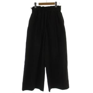 ワイドパンツ XS 黒 長ズボン ウエストゴム 無地 012755123002 /GG
