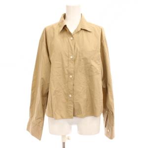 24AW シャツ ブラウス ベージュ 長袖 無地 レギュラーカラー 24050922831040 /JP