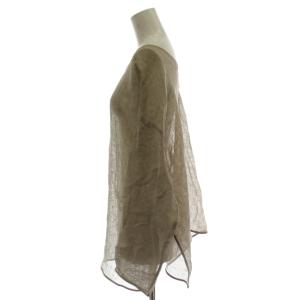 Spick&Span 25SS メッシュリネンルーズプルオーバー カットソー ベージュ リネン 長袖 メッシュ 25051200204120