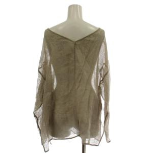 Spick&Span 25SS メッシュリネンルーズプルオーバー カットソー ベージュ リネン 長袖 メッシュ 25051200204120