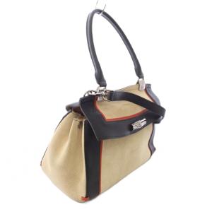Longchamp MADELEINE ショルダーバッグ 2WAY スエード ベージュ ブラック
