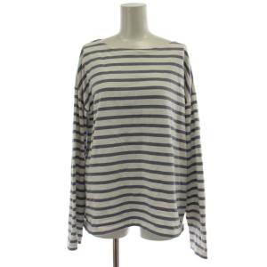 ×IENA Tシャツ バスクシャツ 1 白 水色 長袖 ボーダー A21AB021E /GG