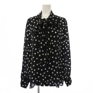25SS BLINQ EMAS シャツ ドット柄 ボウタイ 40 ブラック 03-5108222