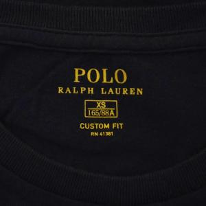 POLO RALPH LAUREN CUSTOM FIT Tシャツ XS 165/88A 紺 半袖 ワンポイント /GG
