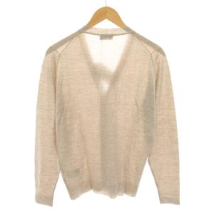 JOHN SMEDLEY ニットカーディガン Vネック 長袖 薄手 M ベージュ A3833 /YT