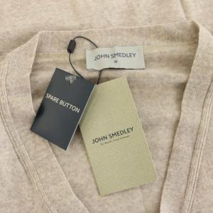 JOHN SMEDLEY ニットカーディガン Vネック 長袖 薄手 M ベージュ A3833 /YT
