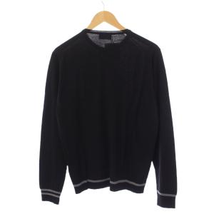 MARGARET HOWELL × ジョンスメドレー JOHN SMEDLEY ニット セーター 長袖 薄手 ウール L 黒 MHM1072