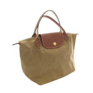Longchamp ル・プリアージュ Le Pliage トートバッグ ハンドバッグ ナイロン ベージュ 茶 ブラウン L1621089P49