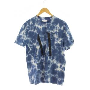 Tシャツ M 青 タイダイ柄 半袖 ロゴプリント /JP