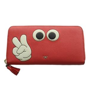 アイズ Eyes 長財布 ラウンドファスナー 小銭入れ タッセル レザー 赤 レッド /AN4