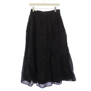 Max Mara Studio MaxMaraStudio フレアスカート ロング リネン 40 黒 /BM