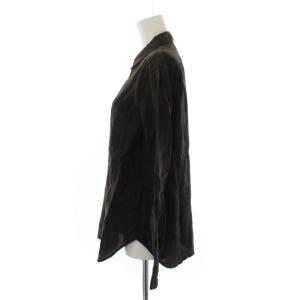 MARGARET HOWELL シャツ ブラウス 長袖 リネン 3 茶 578-9153012 /BM