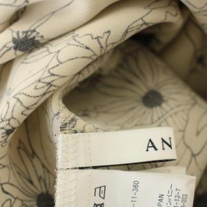 ANAYI 25SS 総柄ボウタイブラウス 花柄 シャツ ブラウス 長袖 36 ベージュ 102517-13-150-11-360