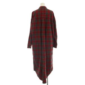PENDLETON シャツ ワンピース 赤 レッド チェック柄 ロング丈 長袖 /LP