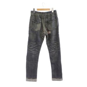 HYSTERIC GLAMOUR スウェットパンツ ダメージデニムプリント ネイビー 0243CP05 /JP