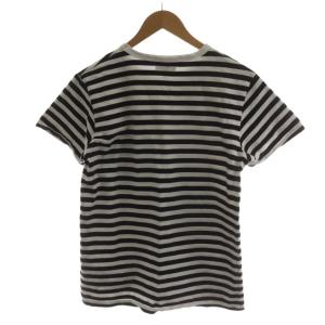 Agnes b. homme Tシャツ カットソー 半袖 ボーダー柄 T2 黒 ブラック 白 ホワイト 8807SAZ1 /AN45