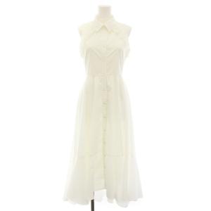 24AW イレヘムシャツワンピ ワンピース ロング ノースリーブ リボン フリル 1 白 ホワイト SWFO244075