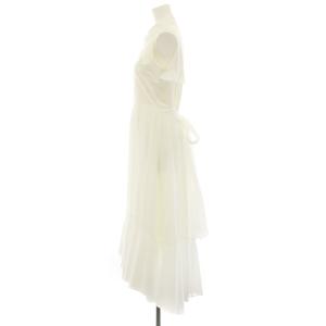 SNIDEL 24AW イレヘムシャツワンピ ワンピース ロング ノースリーブ リボン フリル 1 白 ホワイト SWFO244075