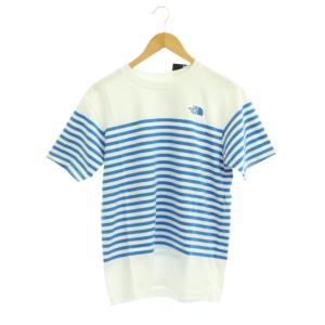 Tシャツ 半袖 M ボーダー柄 白 青 タグ付き NT32063 /JP