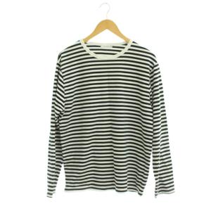 Tシャツ M 黒 白 ボーダー柄 長袖 クルーネック /JP