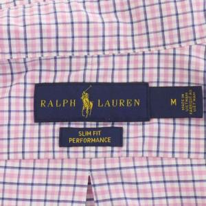 RALPH LAUREN シャツ M ピンク チェック柄 ボタンダウン 長袖 /AU