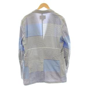 Nigel Cabourn ボーダー テーラードジャケット 薄手 50 青 ブルー 8070080040 /G