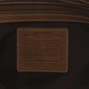 COACH ミニシグネチャー トートバッグ ショルダーバッグ キャンバス レザー 茶 ブラウン F04Q-7081