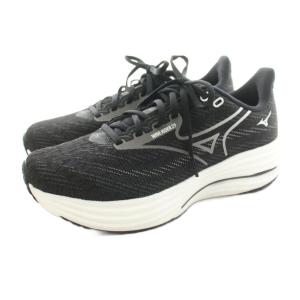 MIZUNO ランニングシューズ ウエーブライダー29 スニーカー ローカット メッシュ US8.5 26.5cm 黒