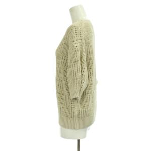 Steven Alan サマーニット ベージュ 半袖 ラウンドネック 透かし編み 8218-105-0192 /JP