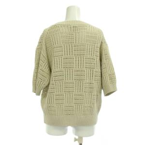 Steven Alan サマーニット ベージュ 半袖 ラウンドネック 透かし編み 8218-105-0192 /JP