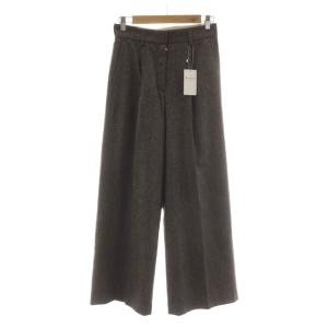 タグ付き 23AW メランジカルゼタックワイドパンツ スラックス 34 茶 ブラウン 11-04-34-04301