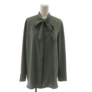 22AW MARVINE JENS ボウタイブラウス シャツ 長袖 38 カーキ ボウタイ 無地 03-2408222-668-038