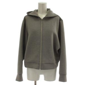 24AW ライトバルーンジップアップパーカー 上着 S グレー フード付き 長袖 クロップド丈 12-4301114