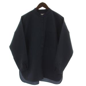Seersucker Overshirt シャツ カットソー M 紺 長袖 NRW12361 /GG