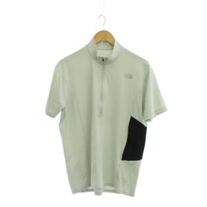 ショートスリーブフラッシュドライ3Dジップアップ Tシャツ L グレー 半袖 ハーフジップ NT12006